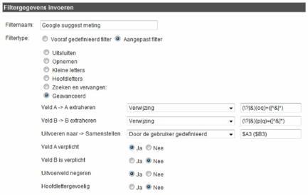 Google Suggest Filter Google Analaytics