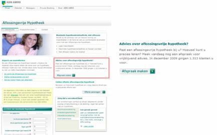 ABN AMRO website: social proof