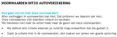 Ditzo voorwaarden