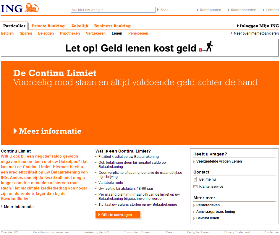 Wiskundig voetstuk cache Kijk je mee? ING test 4 landingspagina's - Webanalisten.nl