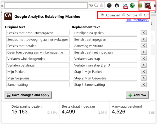 google analytics relabelling machine