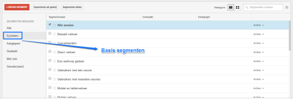 Tip 5a - systeem segmenten