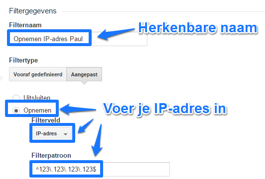 Opnemen IP adres