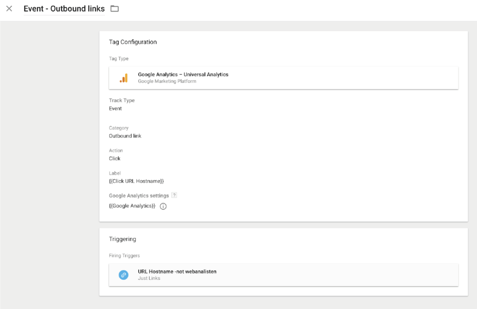 Outbound link tracking