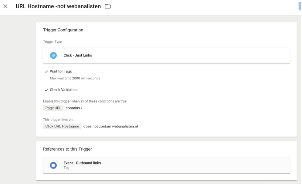 Outbound link tracking